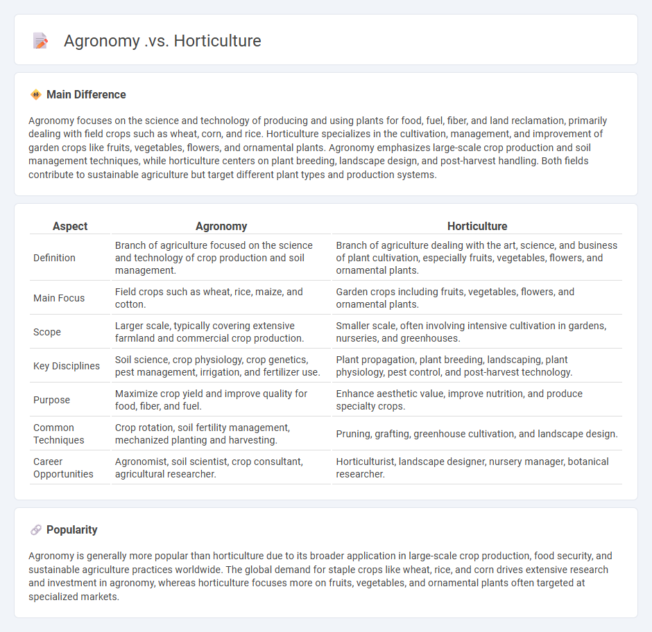 Agronomy vs Horticulture - Key Differences and Practical Applications in Plant Science
