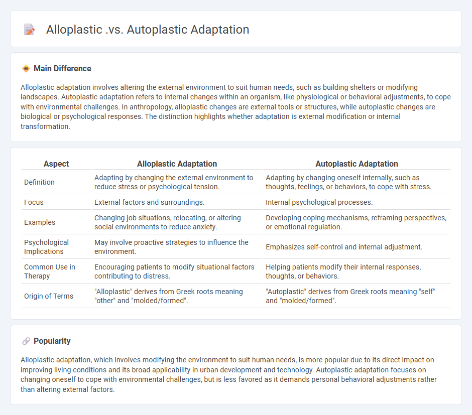 Alloplastic vs Autoplastic Adaptation in Psychology - Key Differences and Their Importance