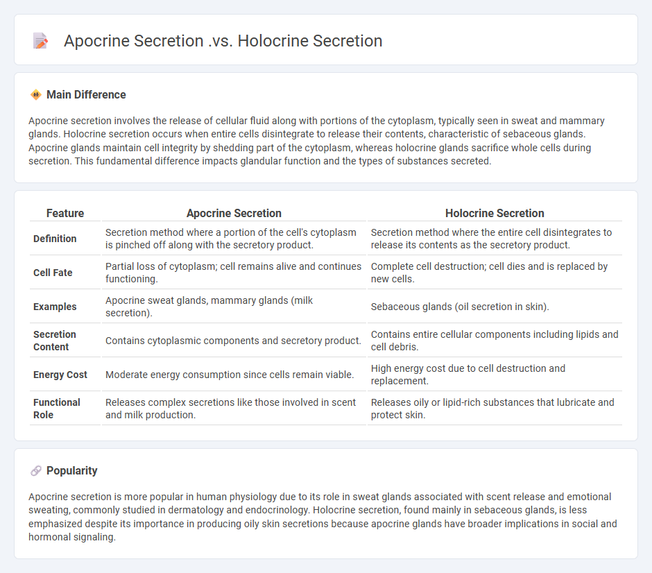 Apocrine Secretion vs Holocrine Secretion - Key Differences in Cellular Release Mechanisms