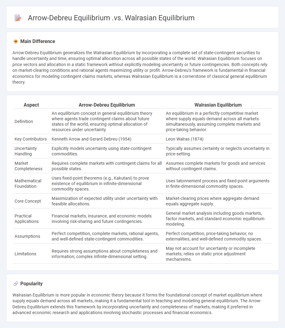 Arrow-Debreu Equilibrium vs Walrasian Equilibrium in Economics - Key Differences and Applications