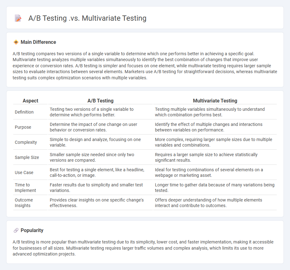A/B Testing vs Multivariate Testing in Marketing - Key Differences and Use Cases