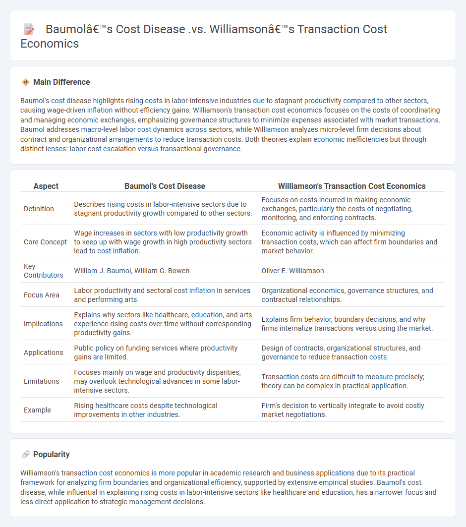 Baumol's Cost Disease vs Williamson's Transaction Cost Economics - Understanding Key Differences in Economic Theory