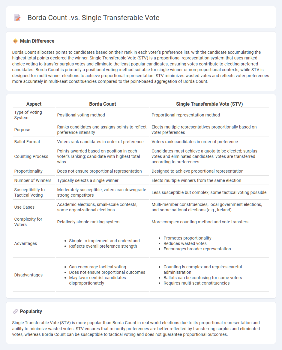 Borda Count vs Single Transferable Vote: Comparing Two Preferential Voting Methods