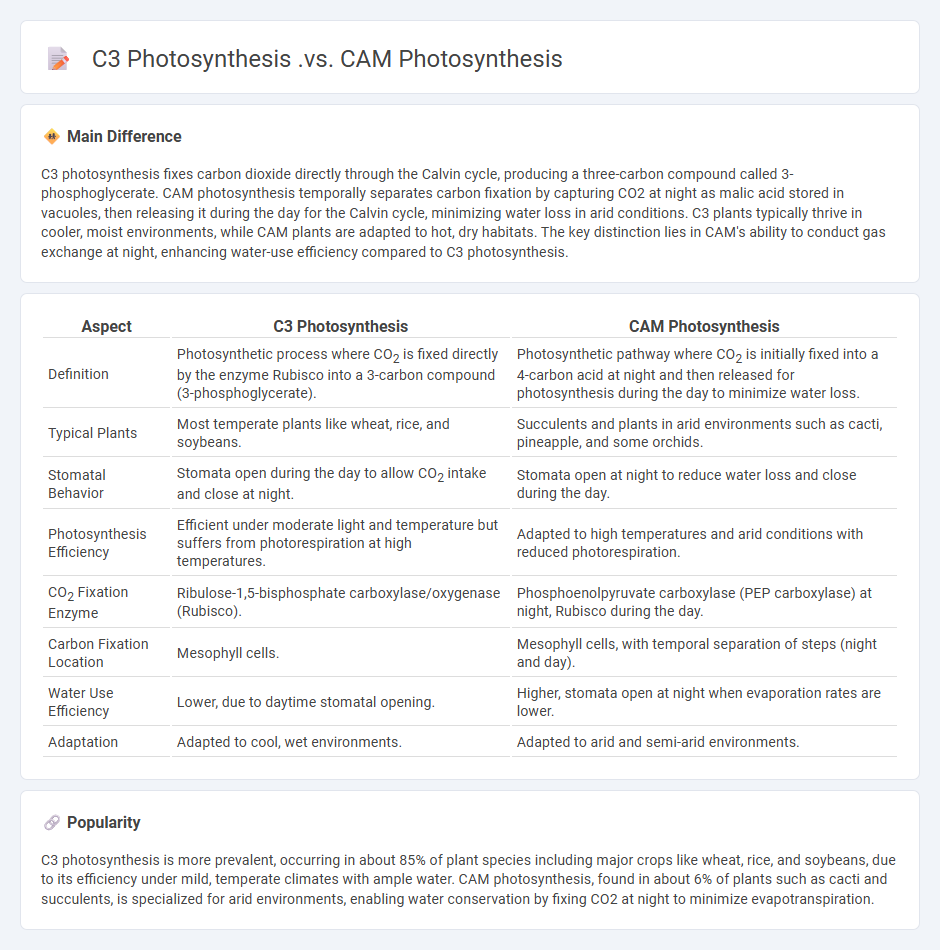 C3 Photosynthesis vs CAM Photosynthesis - Key Differences in Plant Adaptation and Efficiency