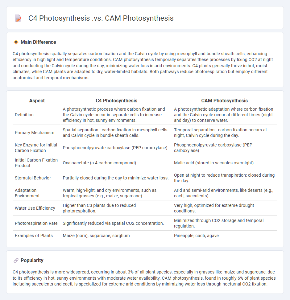 C4 Photosynthesis vs CAM Photosynthesis - Key Differences and Biological Importance