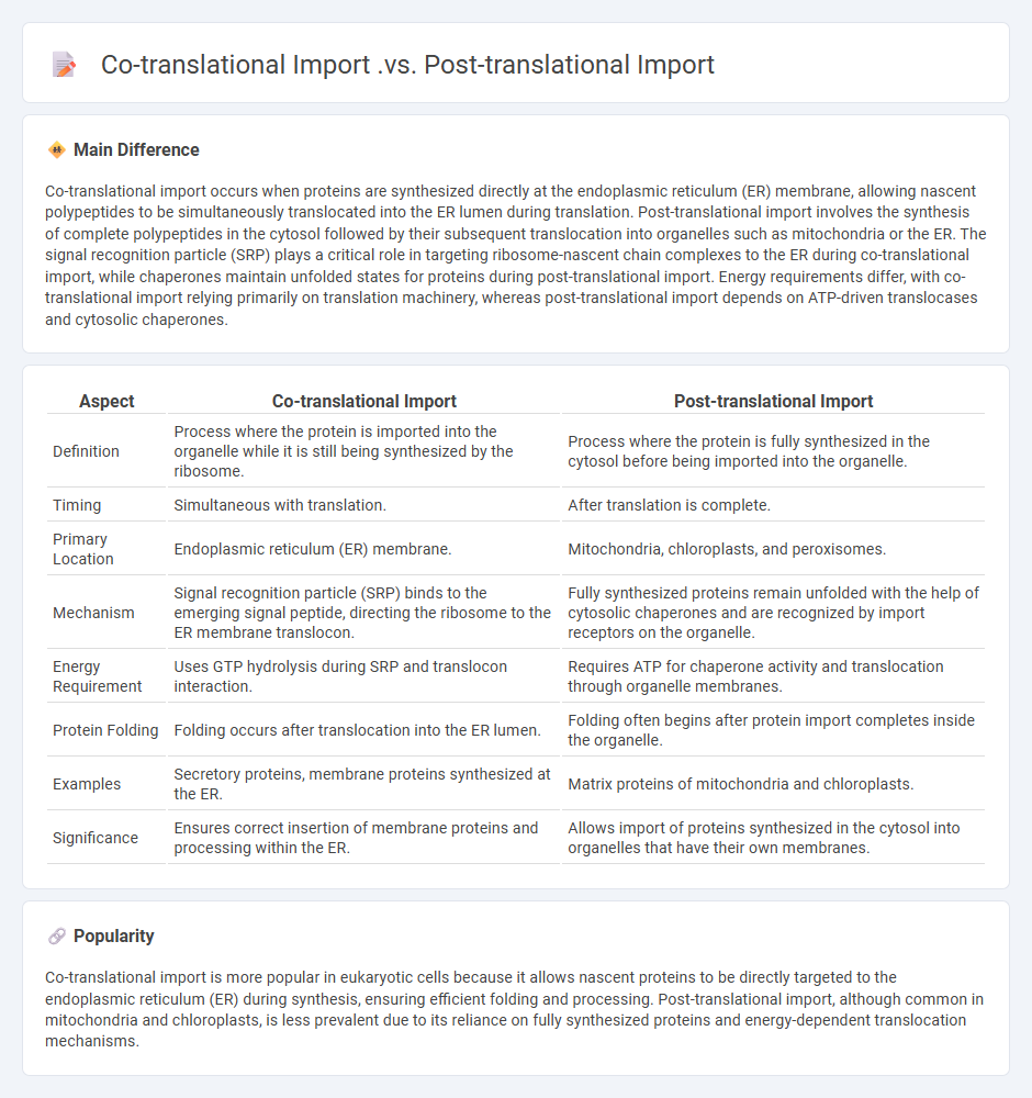 Co-Translational Import vs Post-Translational Import in Protein Targeting - Key Differences and Biological Roles
