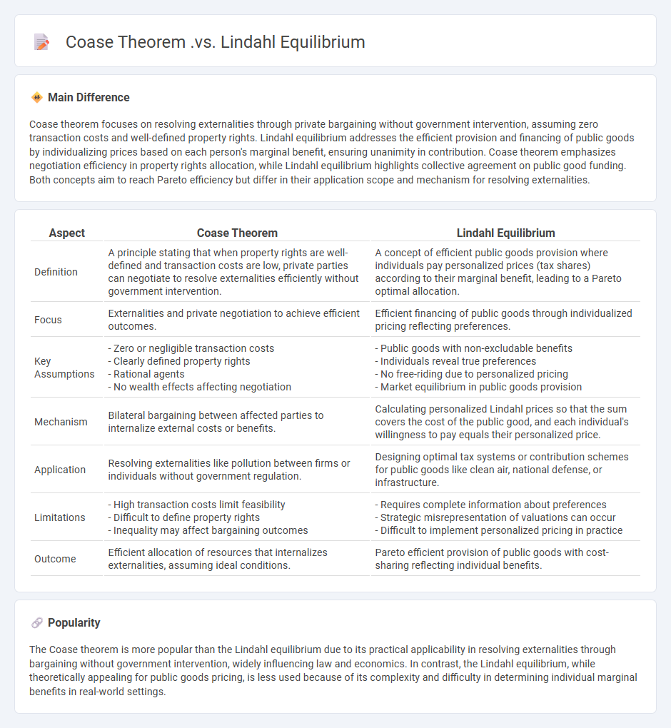 Coase Theorem vs Lindahl Equilibrium in Economics - Key Differences and Implications