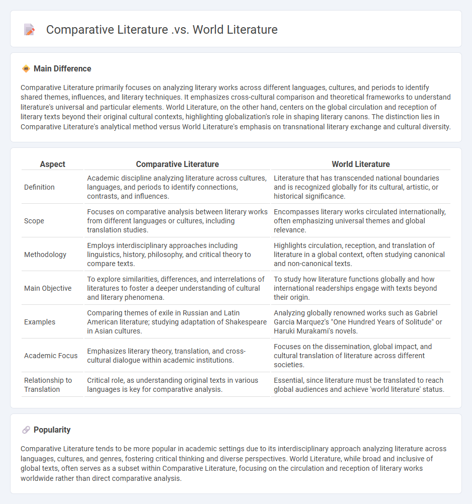 Comparative Literature vs World Literature - Key Differences and Academic Focus