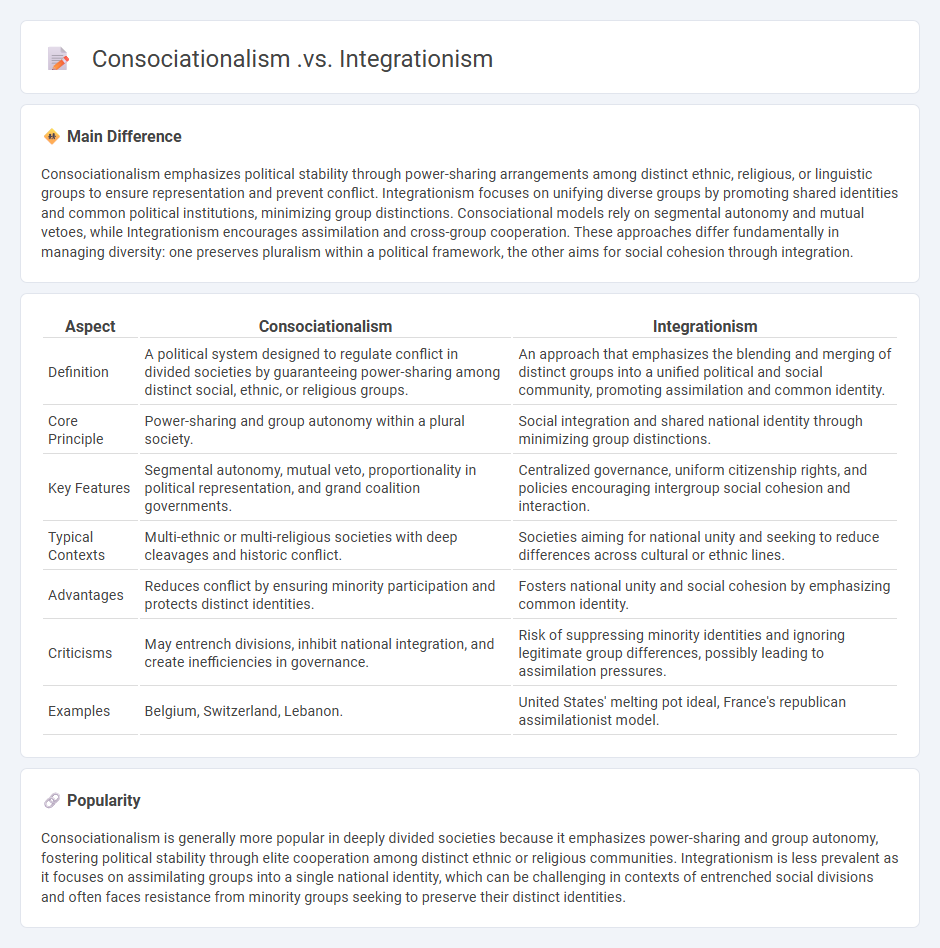 Consociationalism vs Integrationism in Politics - Understanding Their Key Differences and Applications