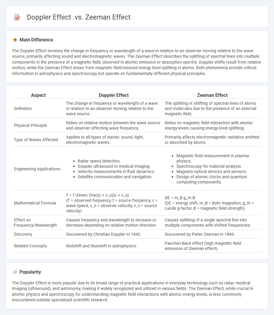 Doppler Effect vs Zeeman Effect in Engineering Applications - Key Differences and Uses