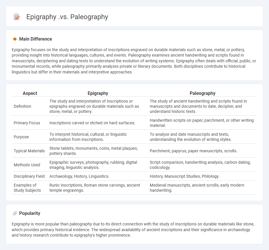 Epigraphy vs Paleography - Key Differences Between the Study of Inscriptions and Ancient Handwriting
