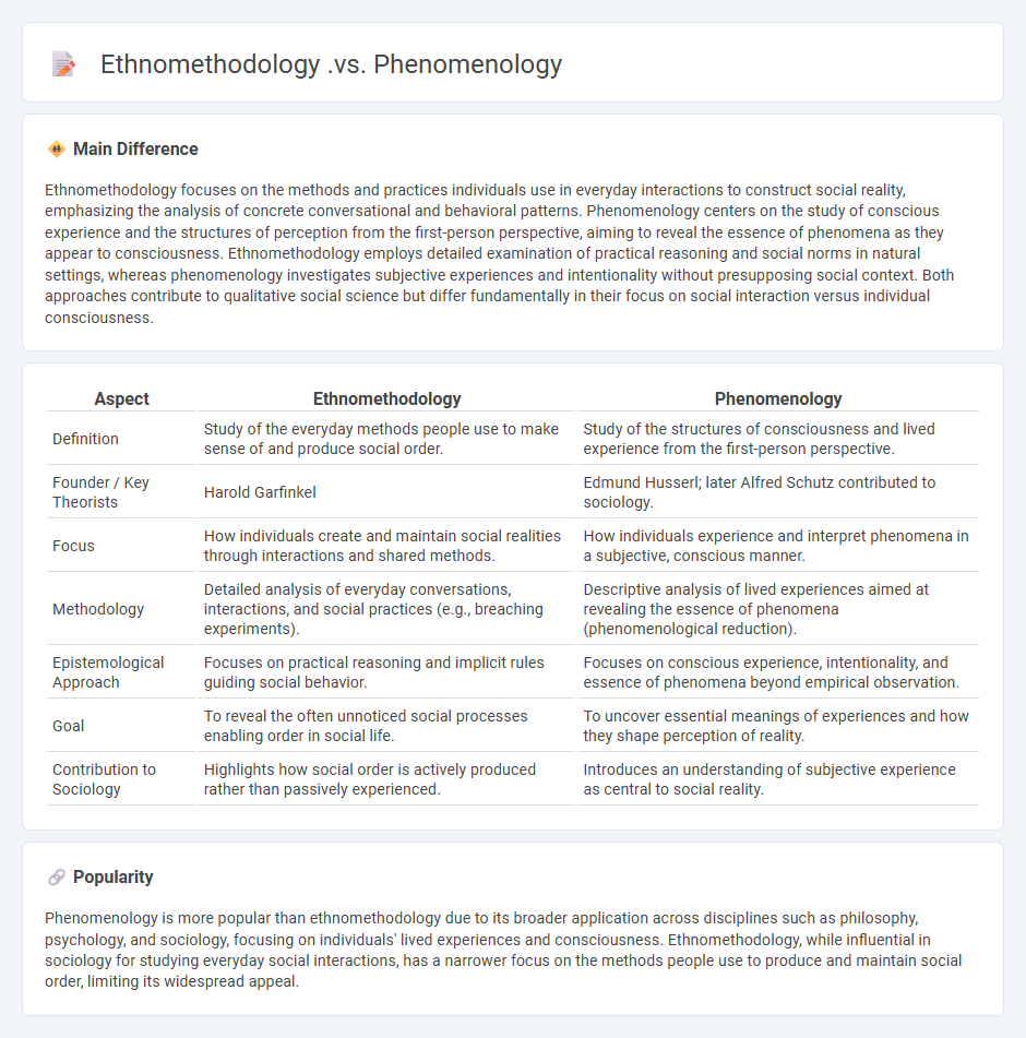 Ethnomethodology vs Phenomenology in Sociology - Understanding Their Key Differences