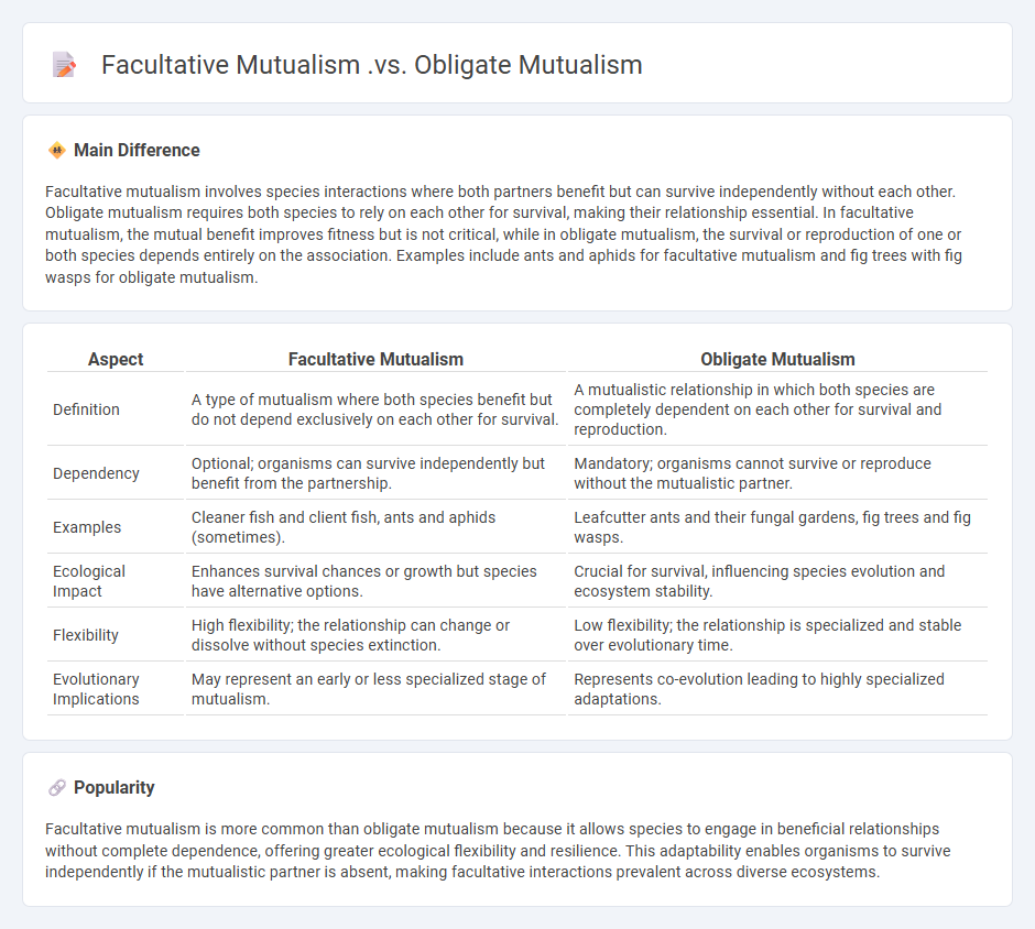Facultative Mutualism vs Obligate Mutualism in Biology - Understanding Their Key Differences and Ecological Roles
