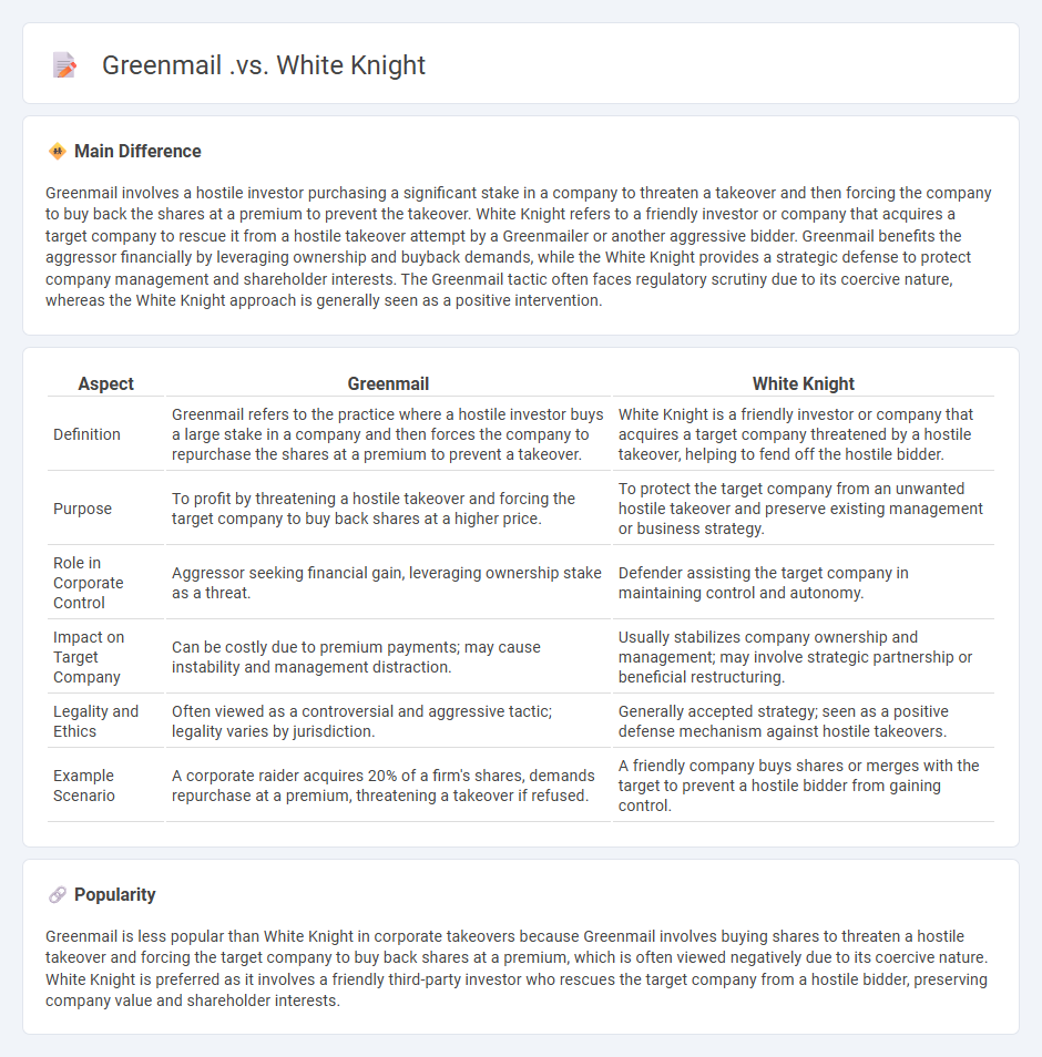 The Difference Between Greenmail vs White Knight in Business - Understanding Their Roles in Corporate Takeovers