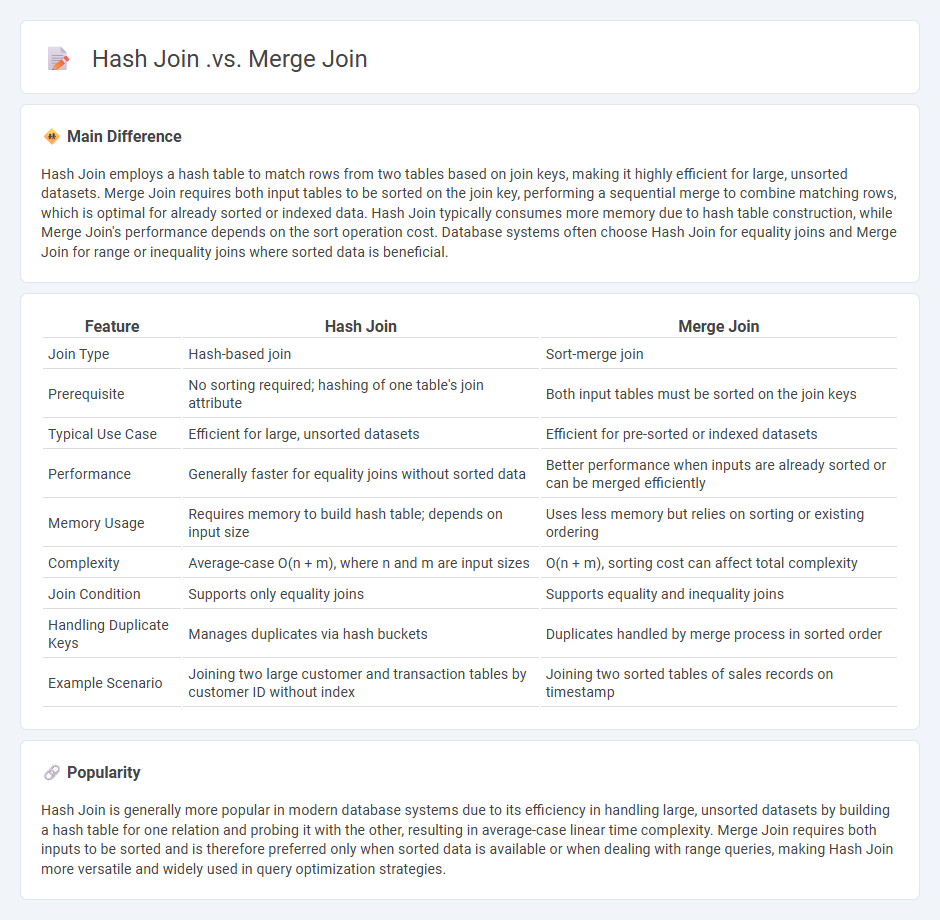 Hash Join vs Merge Join in Databases - Key Differences and Use Cases
