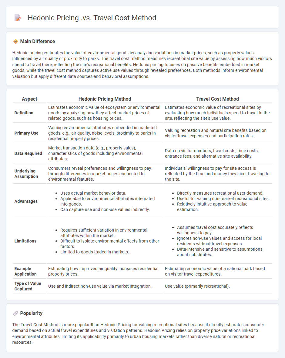 Hedonic Pricing vs Travel Cost Method in Economics - Understanding Key Approaches to Valuing Non-Market Goods