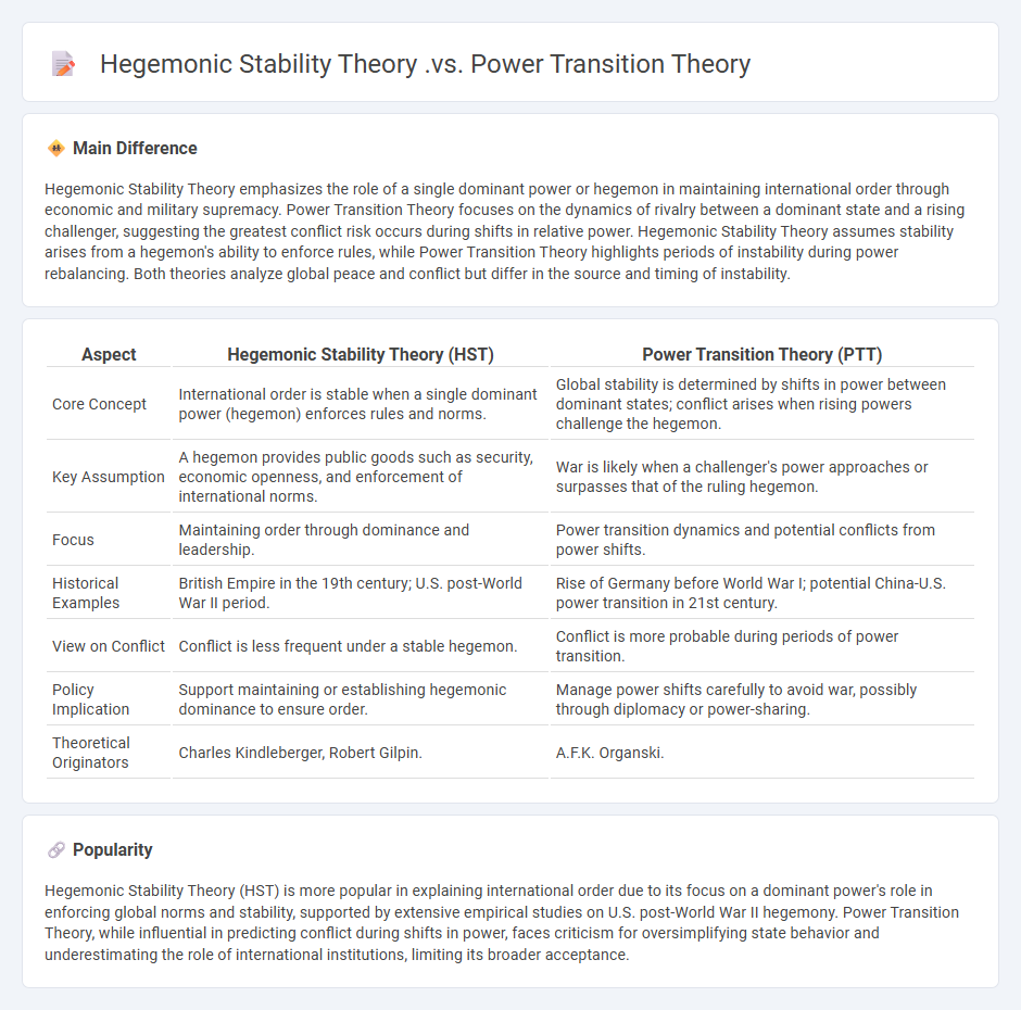 Hegemonic Stability Theory vs Power Transition Theory in International Politics - Key Differences and Perspectives