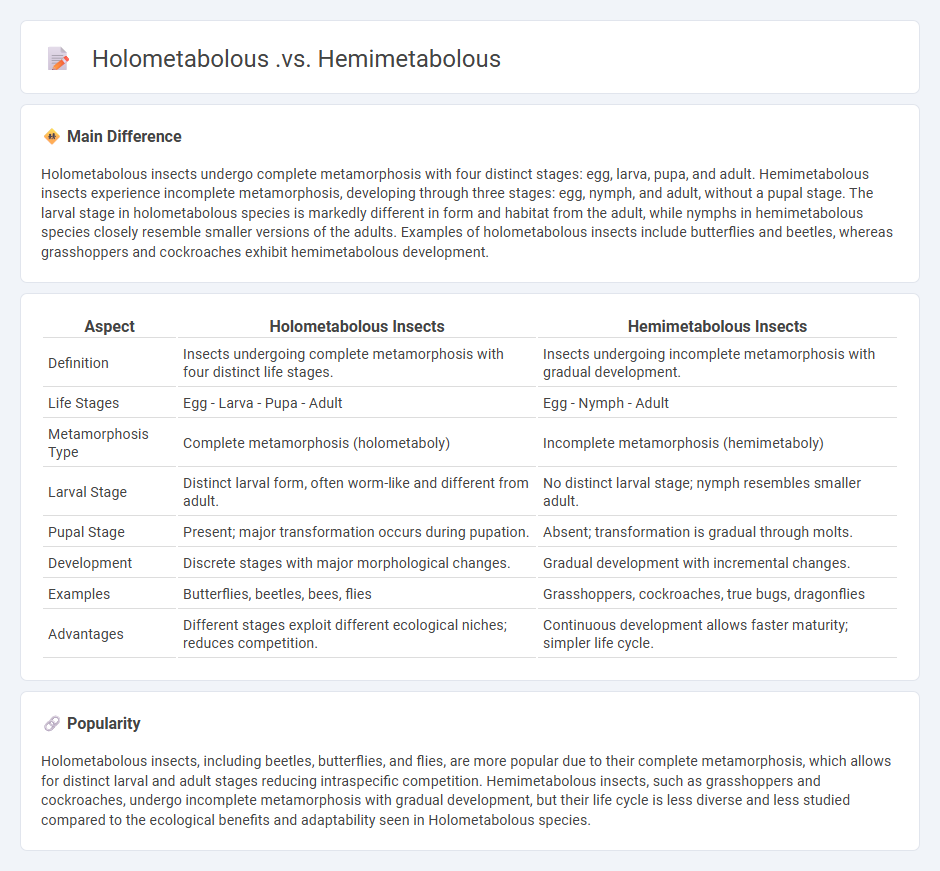 Holometabolous vs Hemimetabolous Insects - Key Differences in Developmental Biology