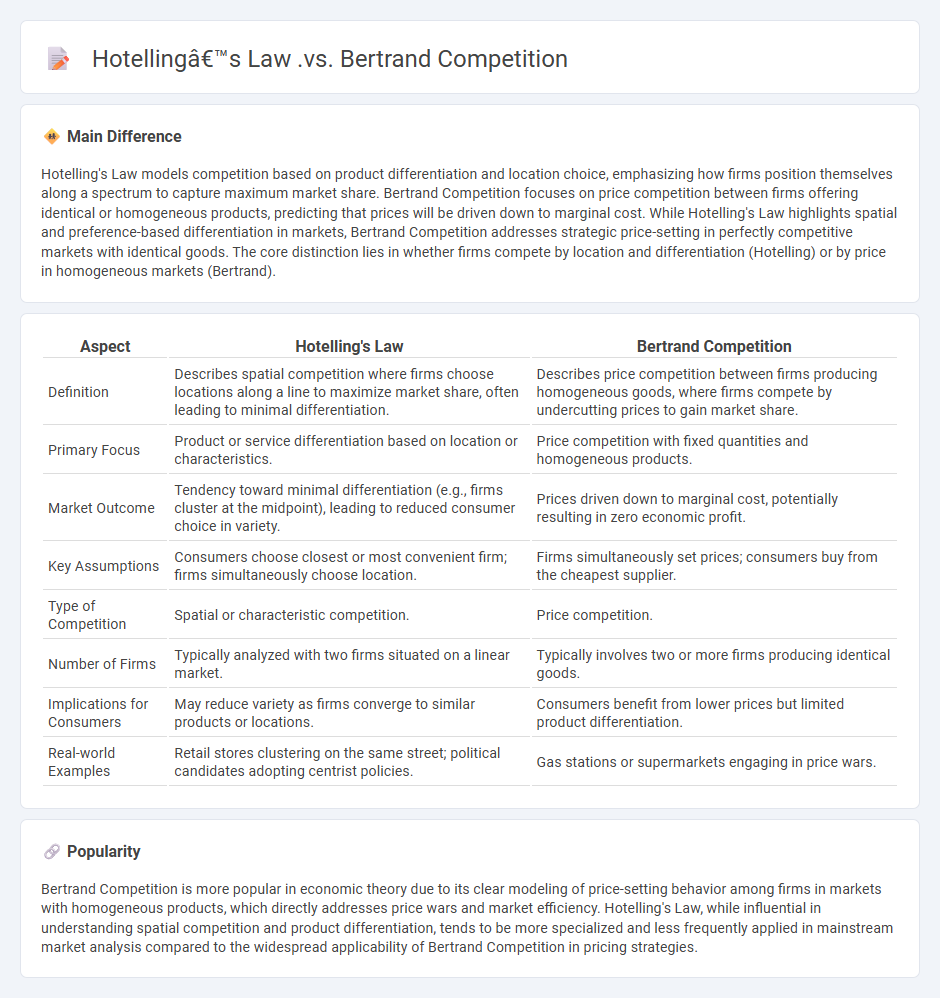 Hotelling's Law vs Bertrand Competition: Key Differences in Economic Models