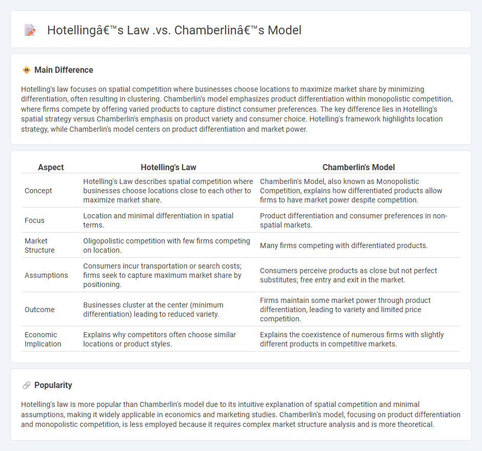 Hotelling's Law vs Chamberlin's Model in Economics: Key Differences and Practical Implications