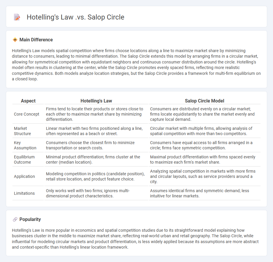 Hotelling's Law vs Salop Circle: Key Differences in Spatial Competition Models