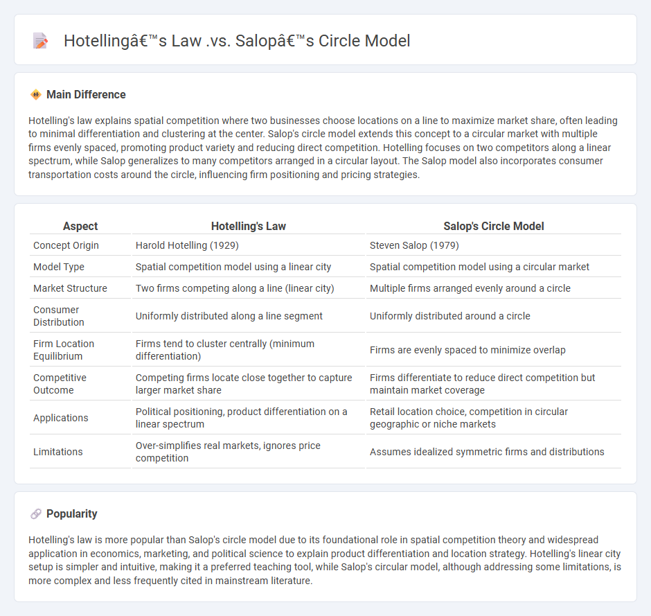 Hotelling's Law vs Salop's Circle Model in Economics - Comparing Spatial Competition Models