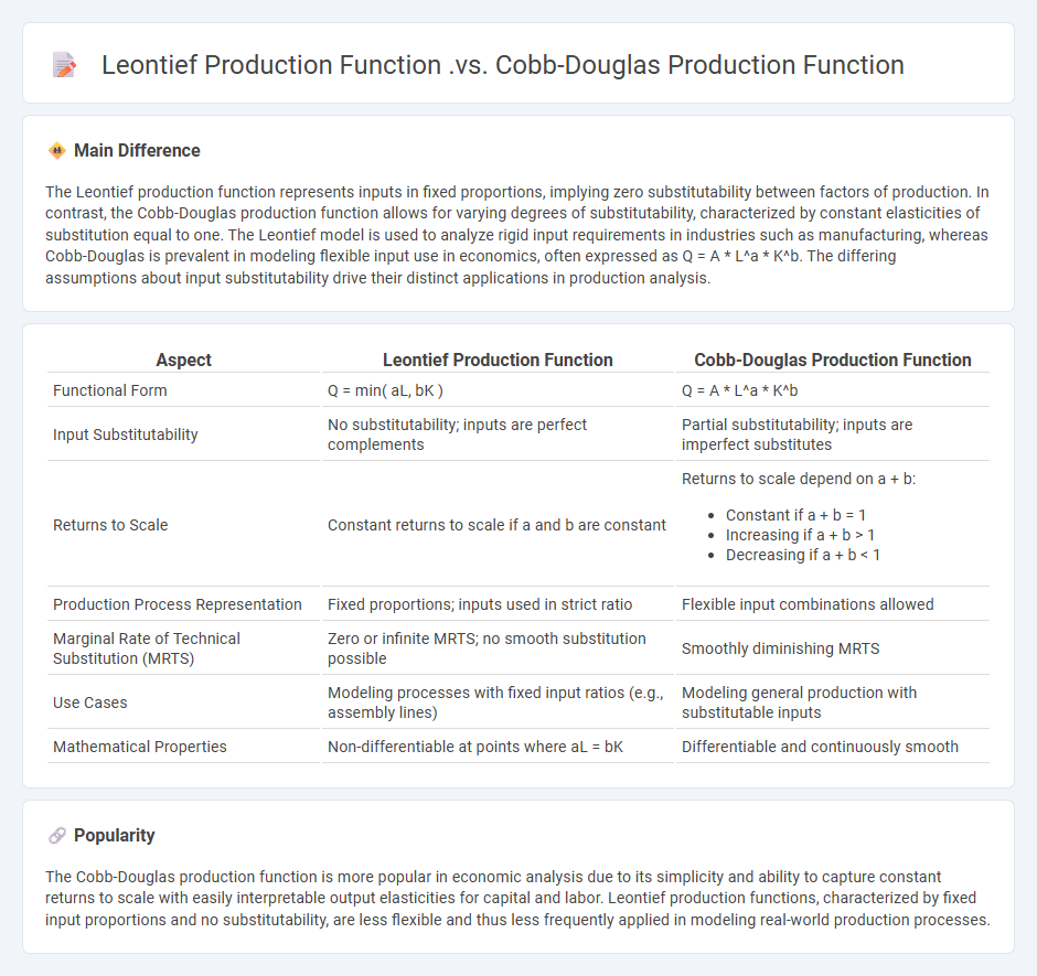 Leontief Production Function vs Cobb-Douglas Production Function - Key Differences in Economic Analysis