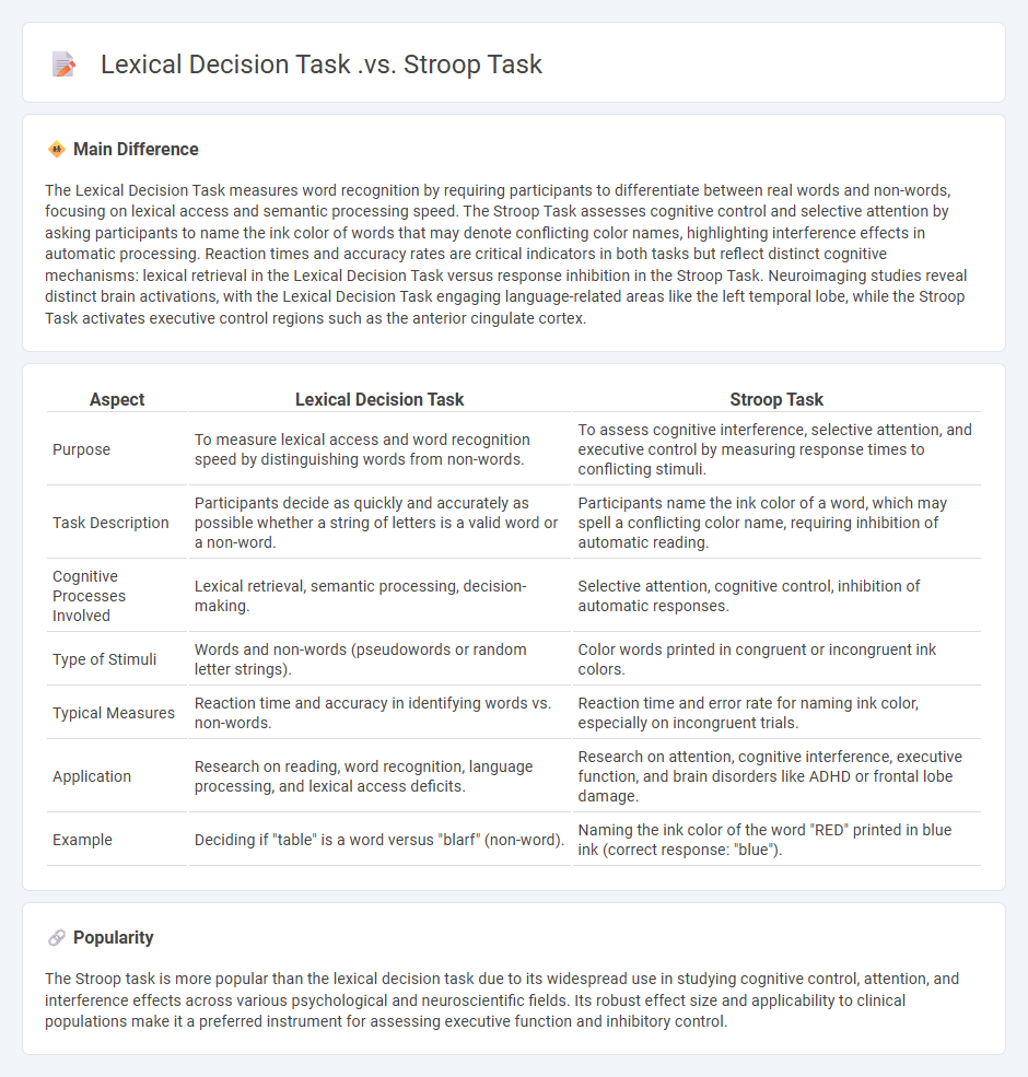 Lexical Decision Task vs Stroop Task in Psychology - Understanding Key Differences and Applications
