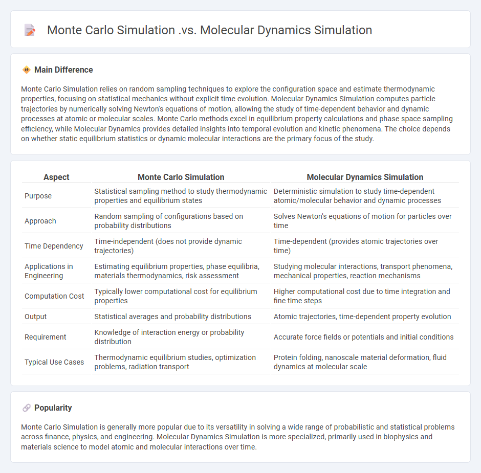 Monte Carlo Simulation vs Molecular Dynamics Simulation in Engineering - Key Differences and Applications