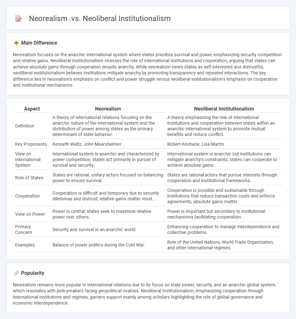 Neorealism vs Neoliberal Institutionalism in International Politics - Key Differences and Implications
