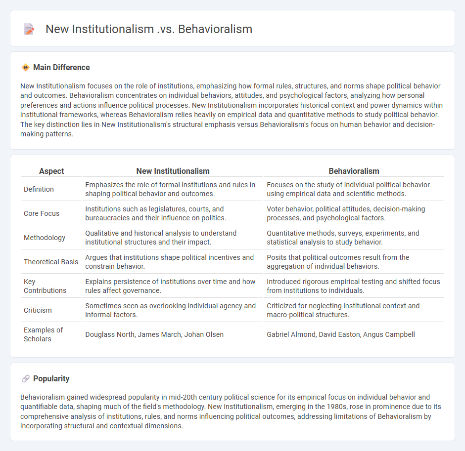New Institutionalism vs Behavioralism in Political Science - Understanding the Key Differences and Approaches