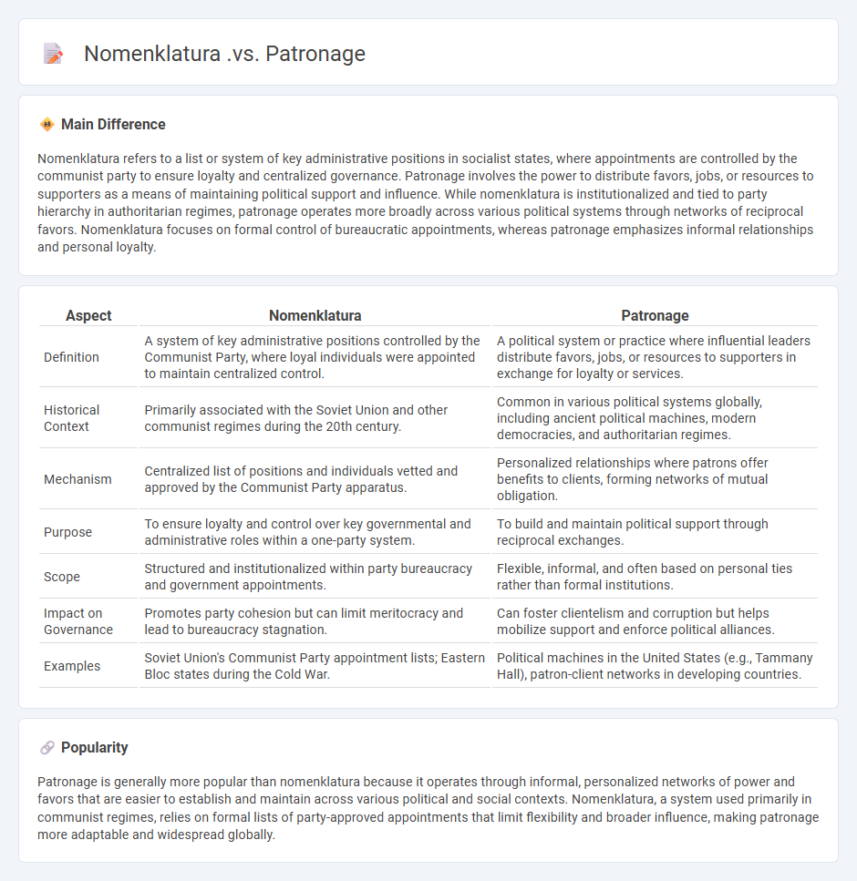 Nomenklatura vs Patronage Politics - Understanding the Key Differences in Political Appointment Systems