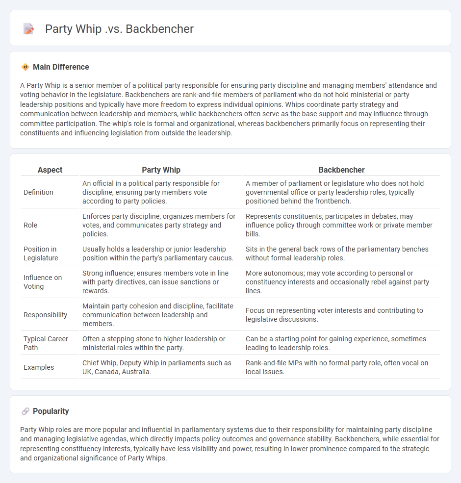 Party Whip vs Backbencher: Understanding Their Distinct Roles in Politics