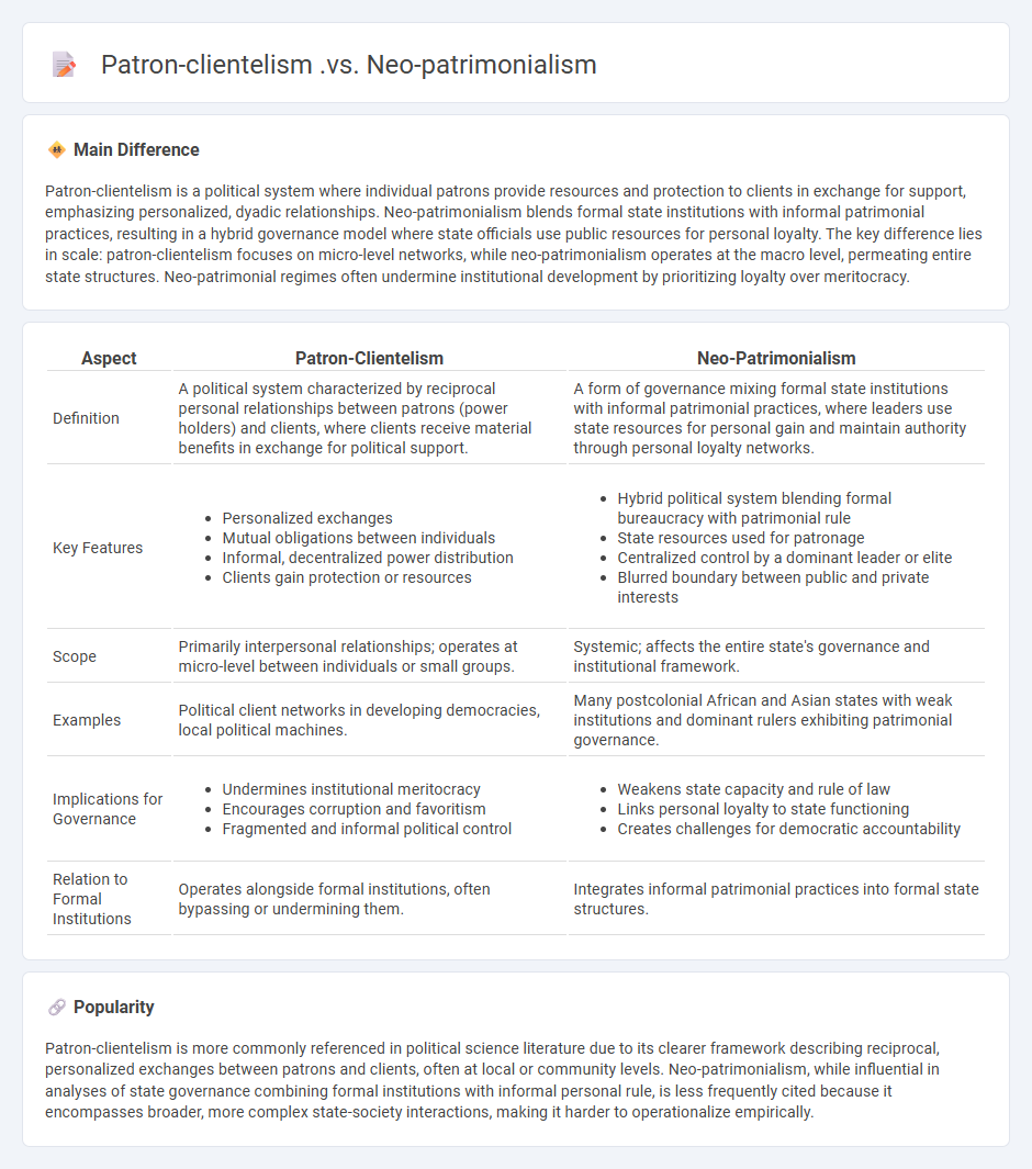 Patron-Clientelism vs Neo-Patrimonialism Politics - Key Differences and Implications