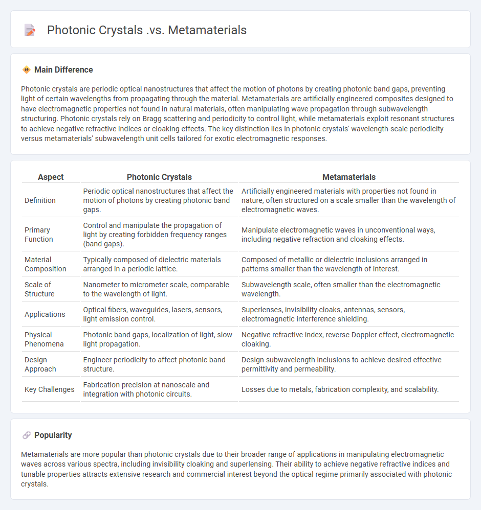 Photonic Crystals vs Metamaterials Engineering - Understanding Key Differences and Applications
