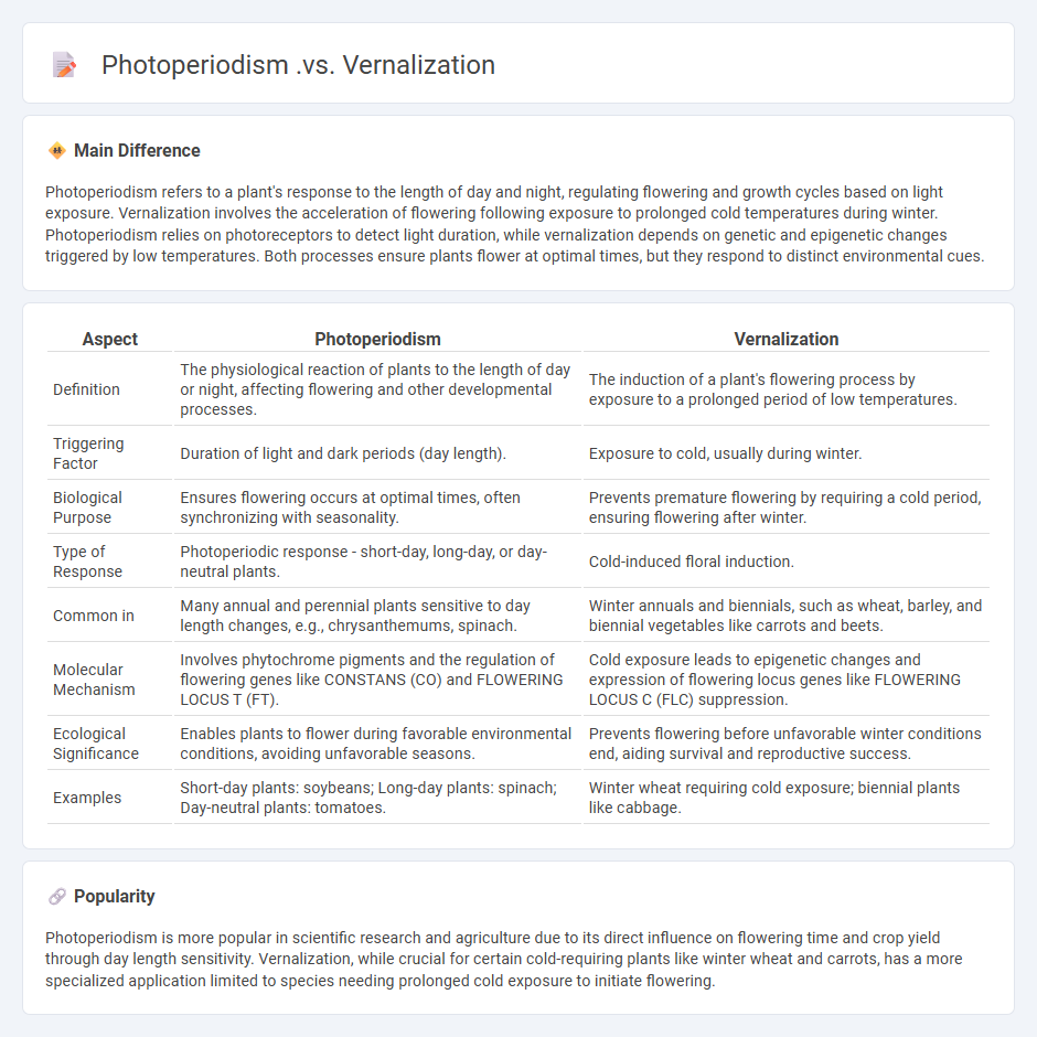 Photoperiodism vs Vernalization in Biology - Understanding Key Differences and Roles in Plant Development