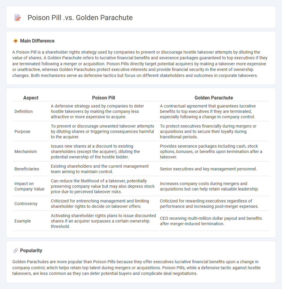 Poison Pill vs Golden Parachute in Business: Key Differences and Strategic Purposes