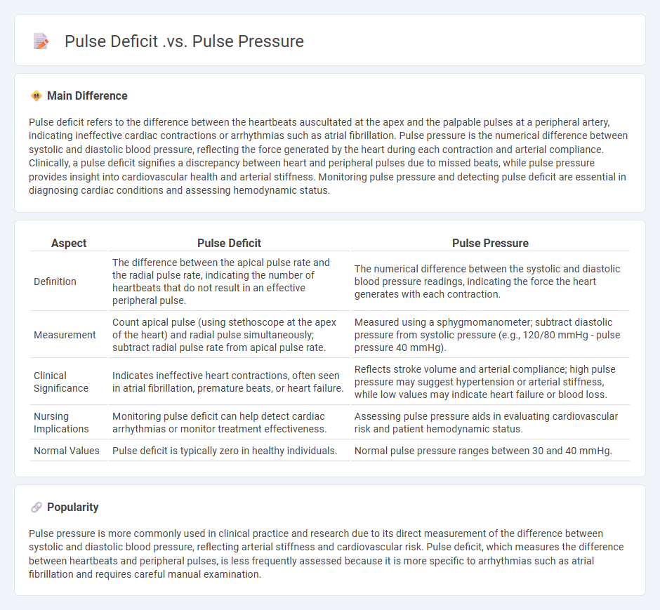 Pulse Deficit vs Pulse Pressure in Nursing - Key Differences and Clinical Importance