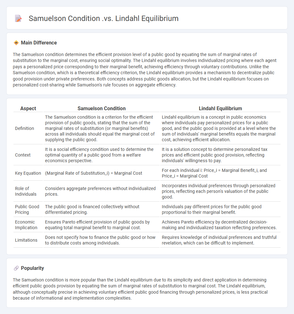 Samuelson Condition vs Lindahl Equilibrium in Economics - Key Differences Explained