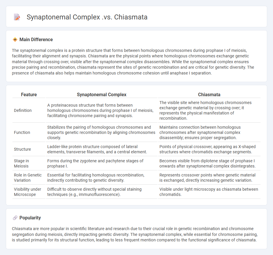 Synaptonemal Complex vs Chiasmata in Biology - Understanding Their Roles in Meiosis