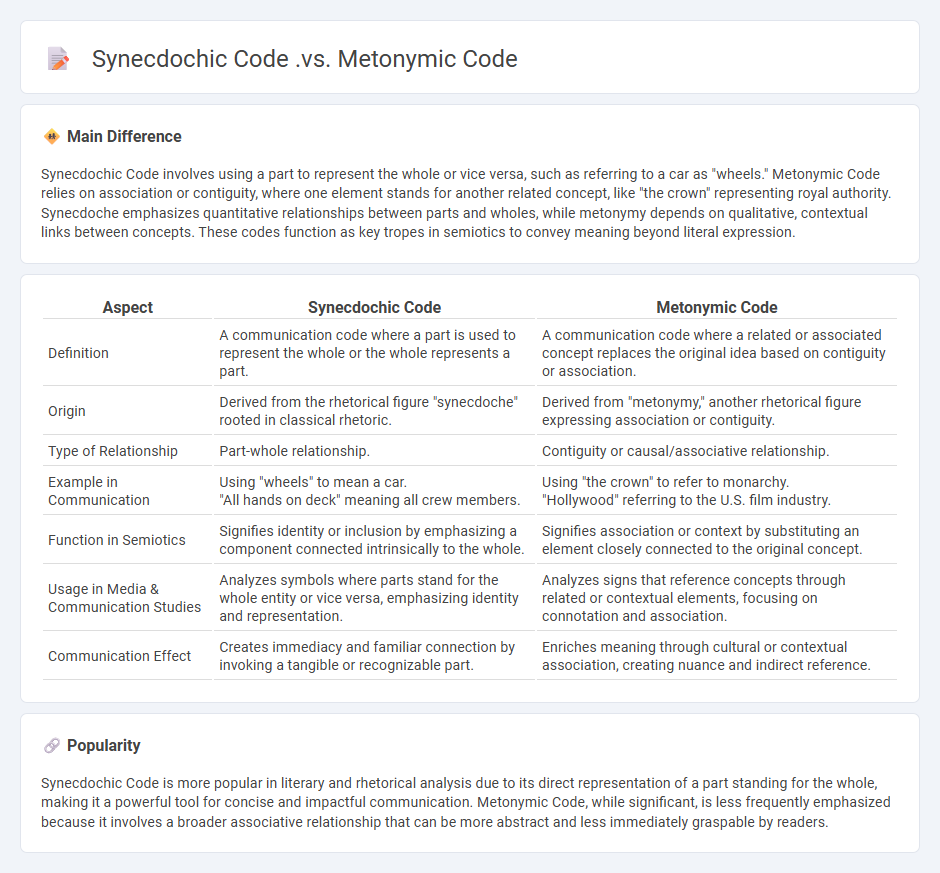Synecdochic Code vs Metonymic Code in Communication - Understanding the Key Differences