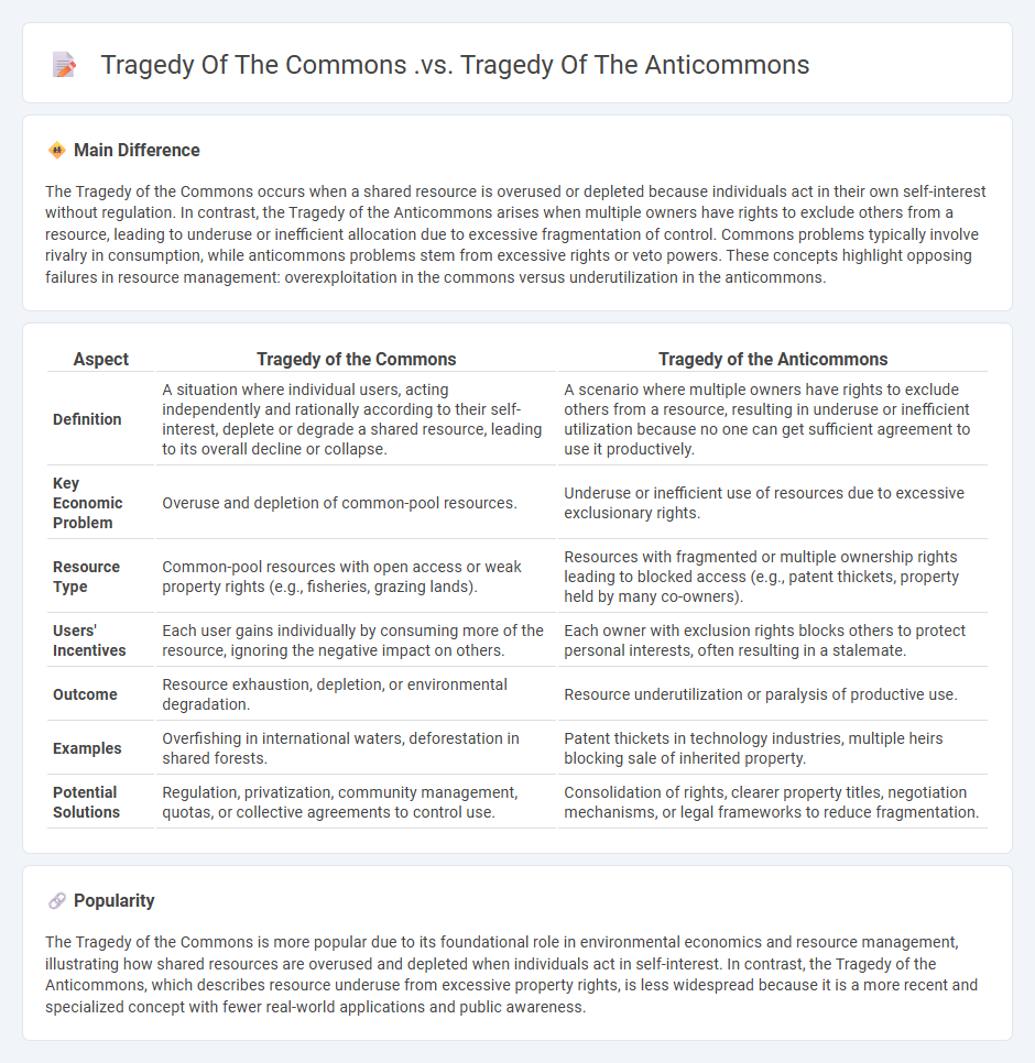 Tragedy of the Commons vs Tragedy of the Anticommons in Economics - Key Differences and Implications